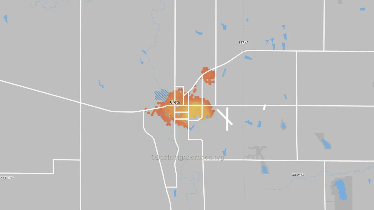 Bike Grade map of 68333, NE