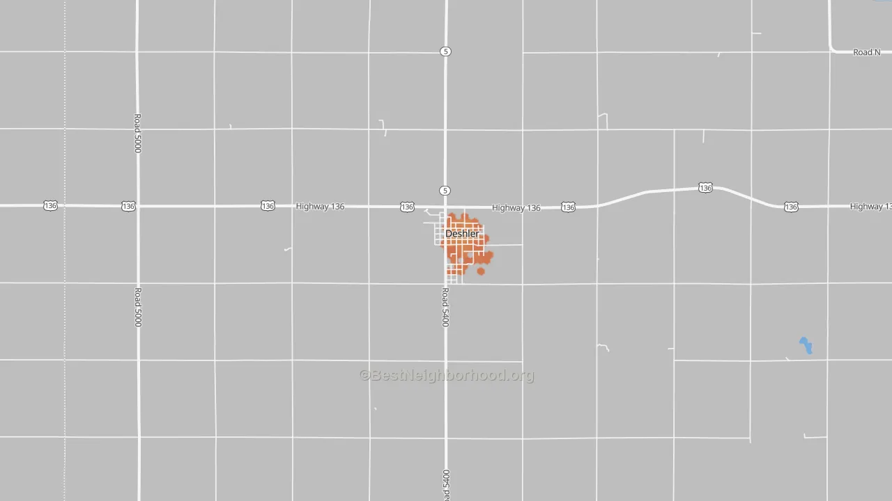 Bike Grade map of 68340, NE
