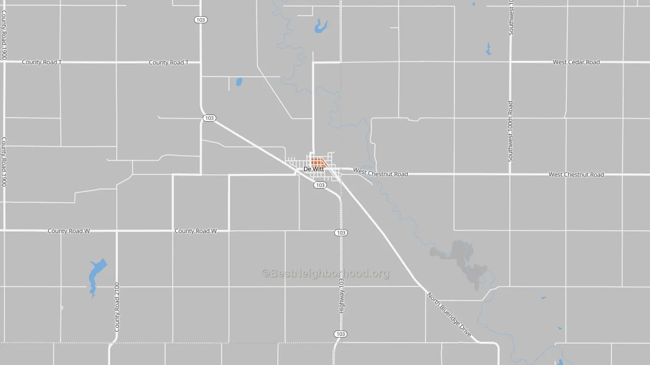 Bike Grade map of 68341, NE