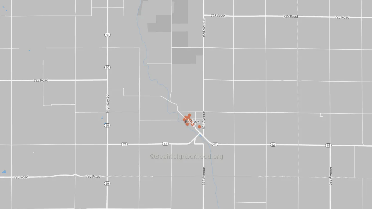 Bike Grade map of 68348, NE