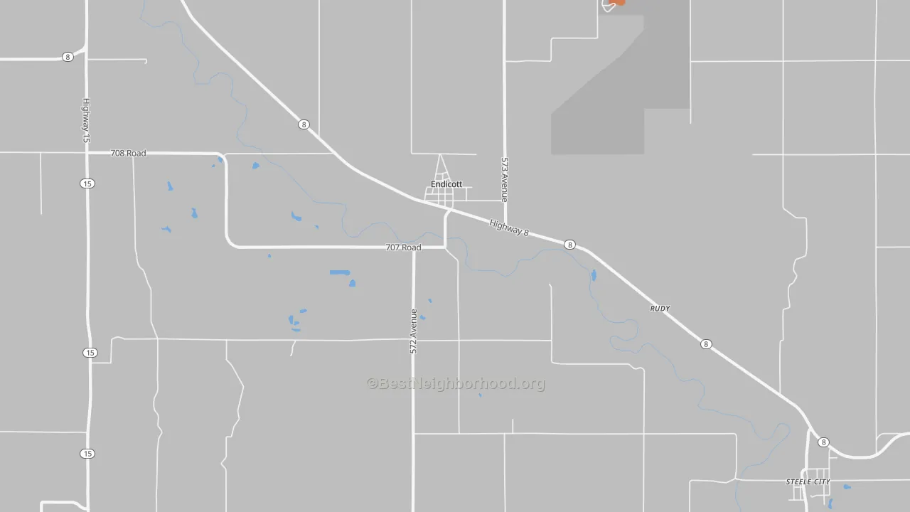 Bike Grade map of 68350, NE