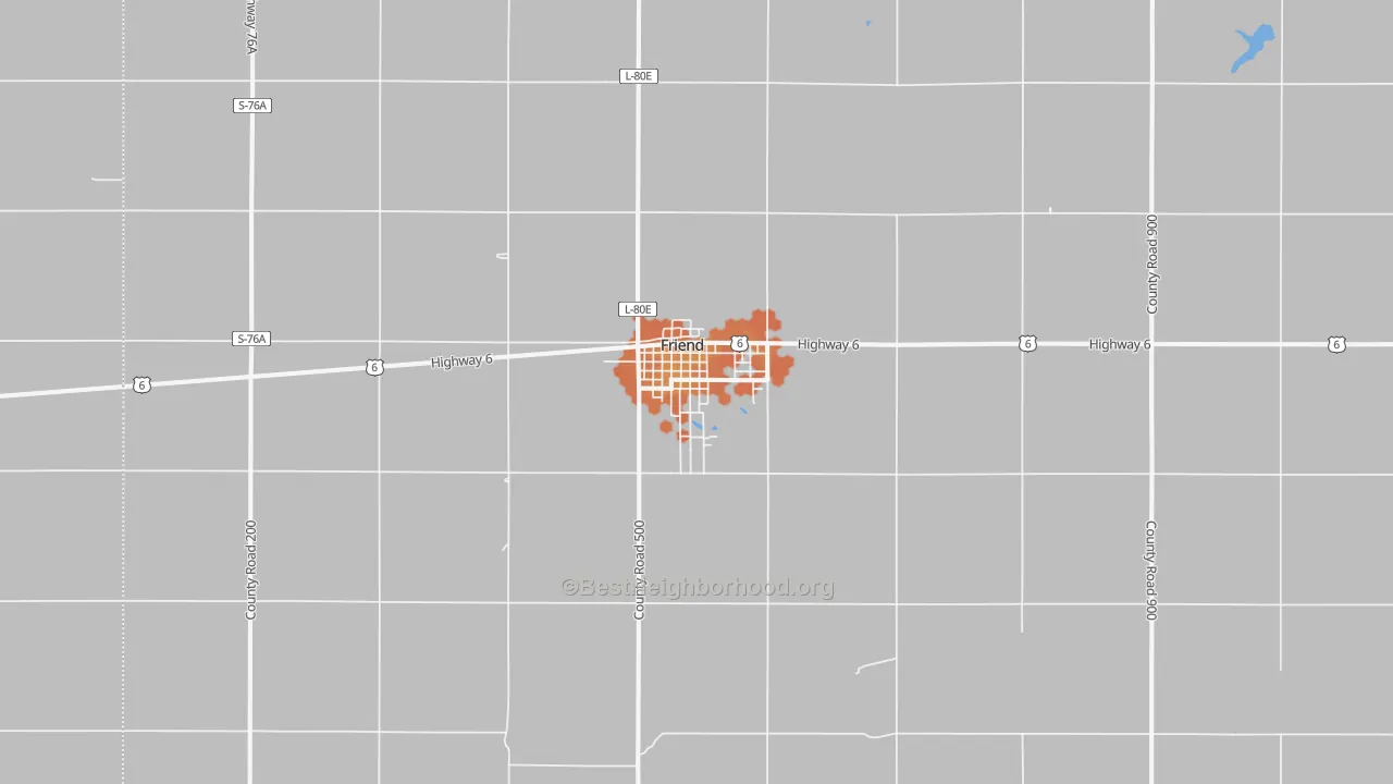 Bike Grade map of 68359, NE