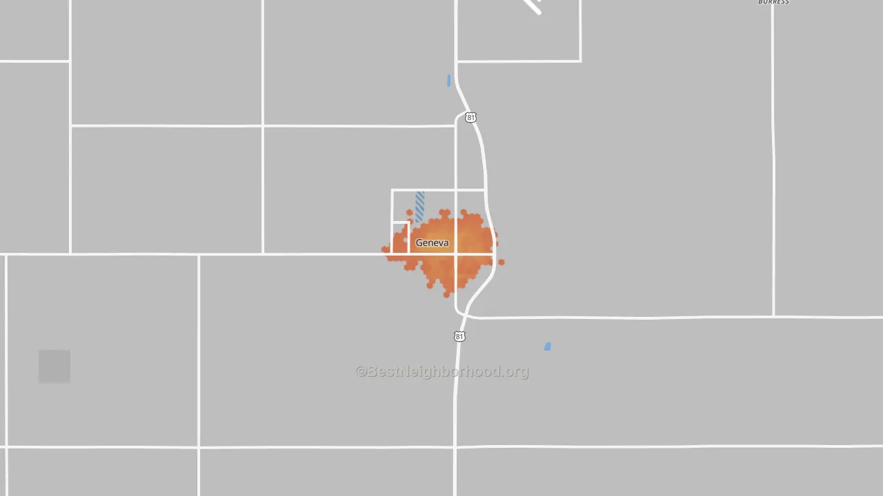 Bike Grade map of 68361, NE
