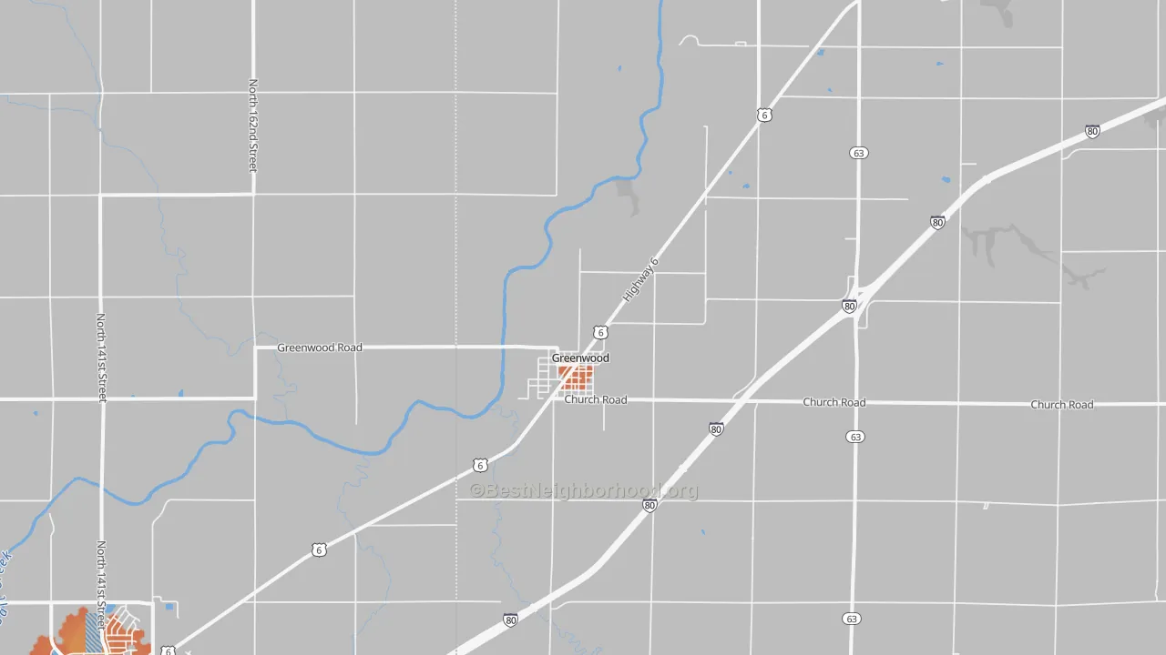 Bike Grade map of 68366, NE