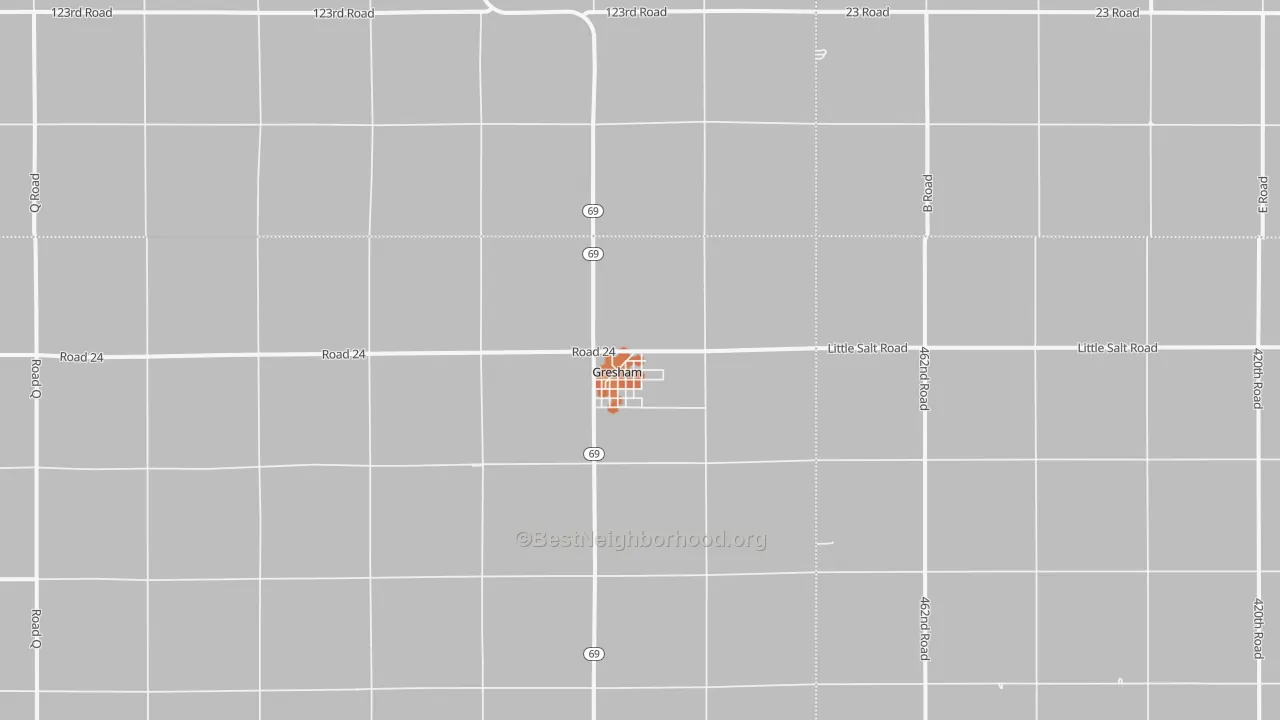 Bike Grade map of 68367, NE