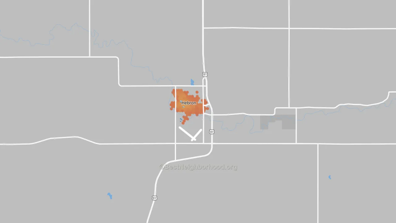 Bike Grade map of 68370, NE