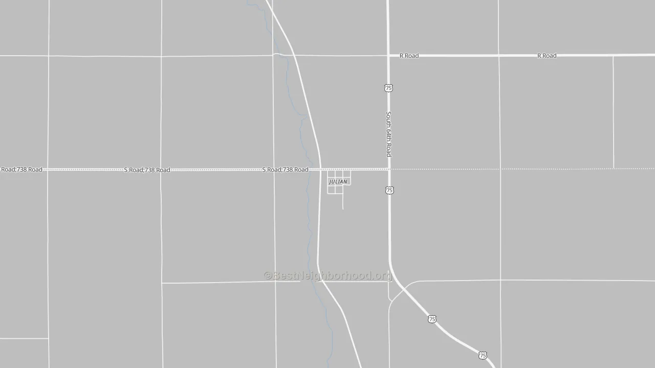 Bike Grade map of 68379, NE