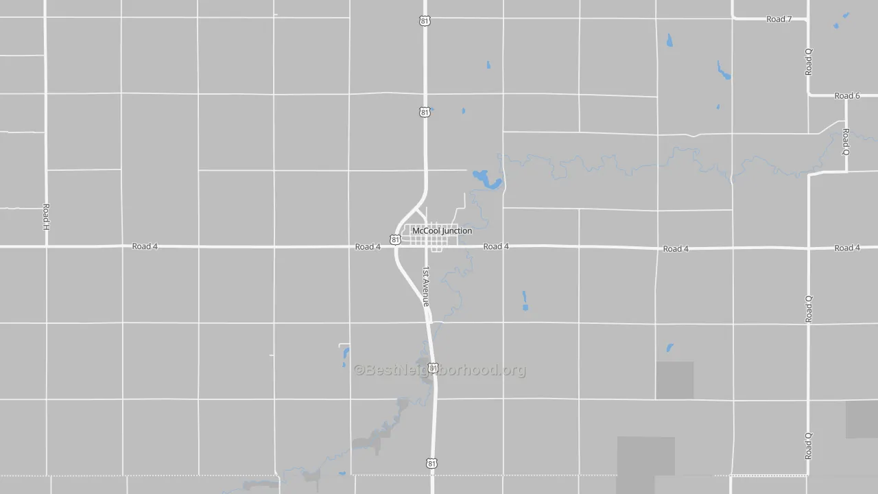Bike Grade map of 68401, NE