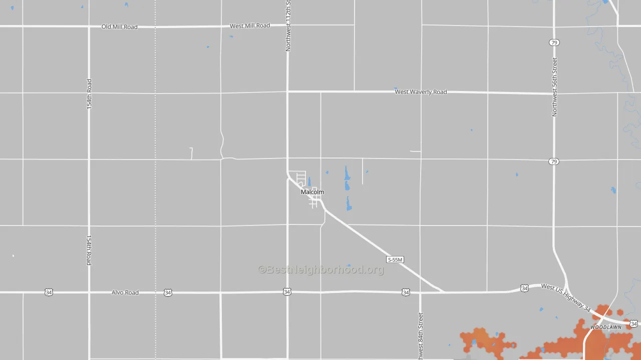 Bike Grade map of 68402, NE