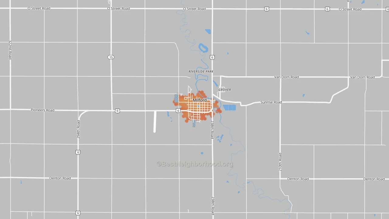 Bike Grade map of 68405, NE