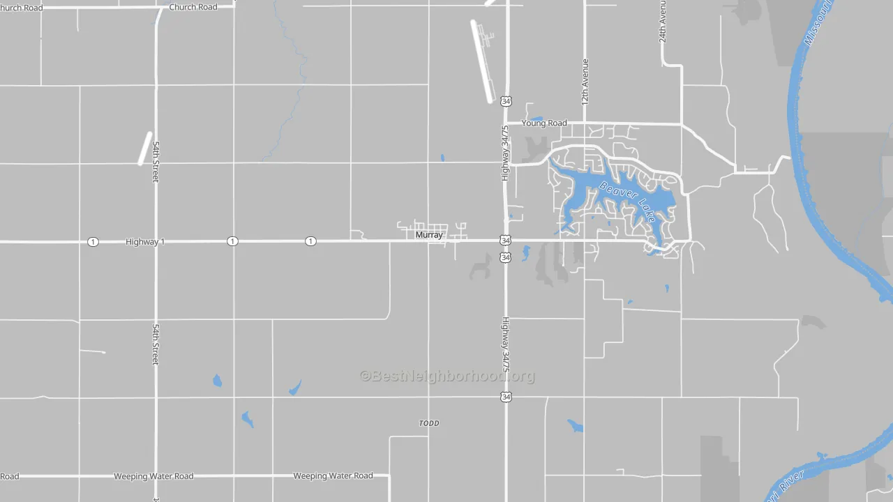 Bike Grade map of 68409, NE