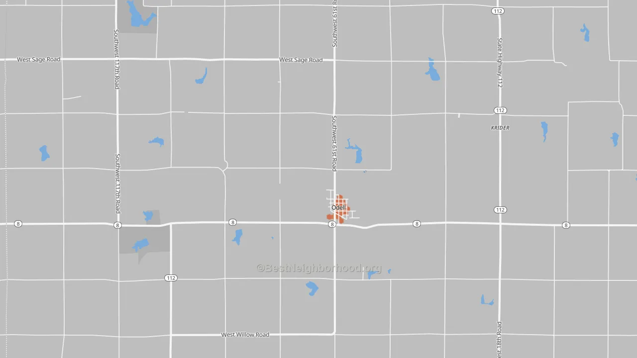 Bike Grade map of 68415, NE