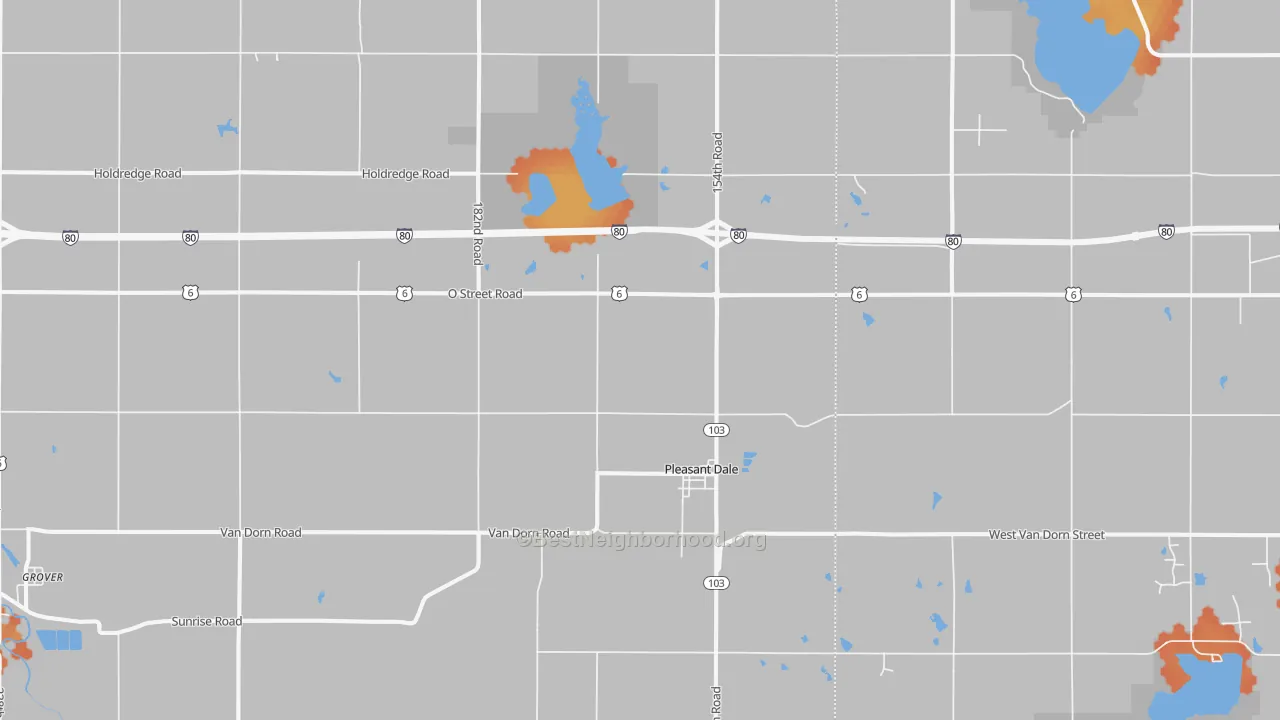 Bike Grade map of 68423, NE