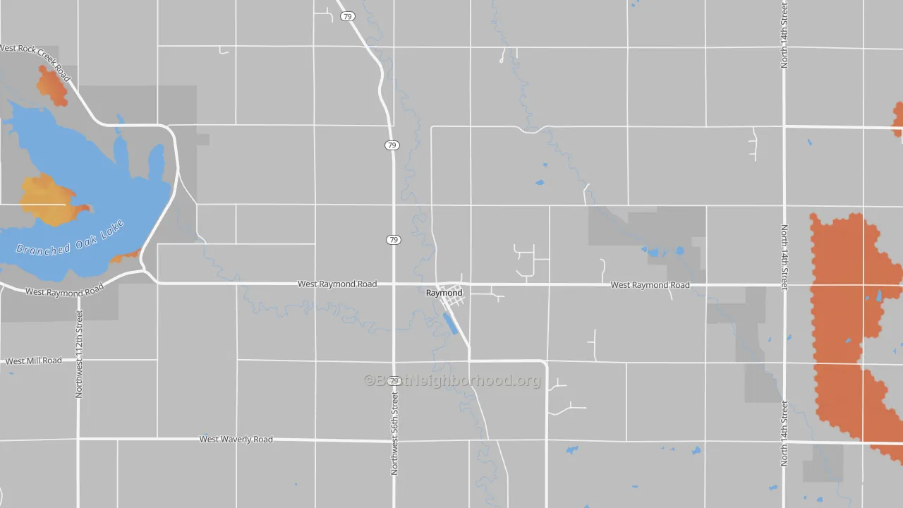 Bike Grade map of 68428, NE