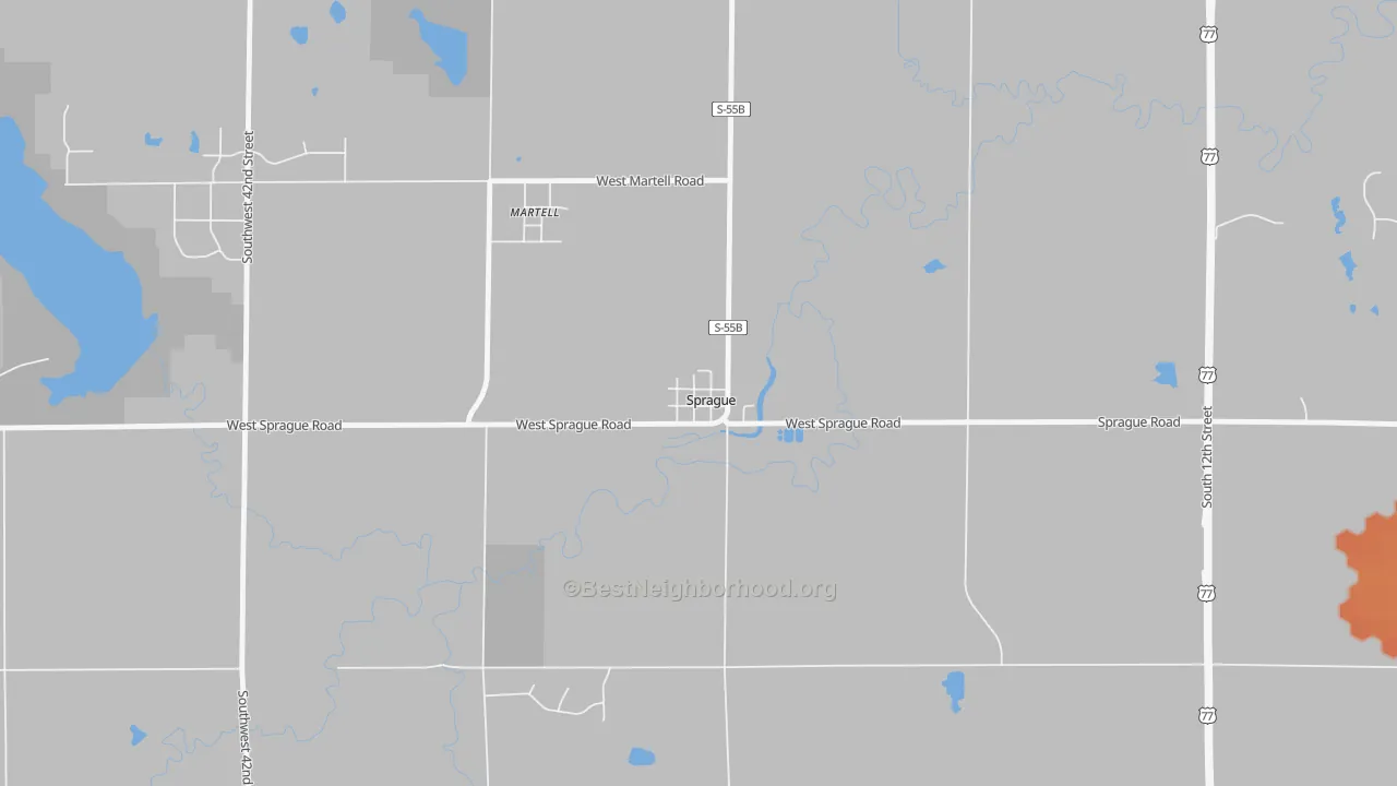 Bike Grade map of 68438, NE