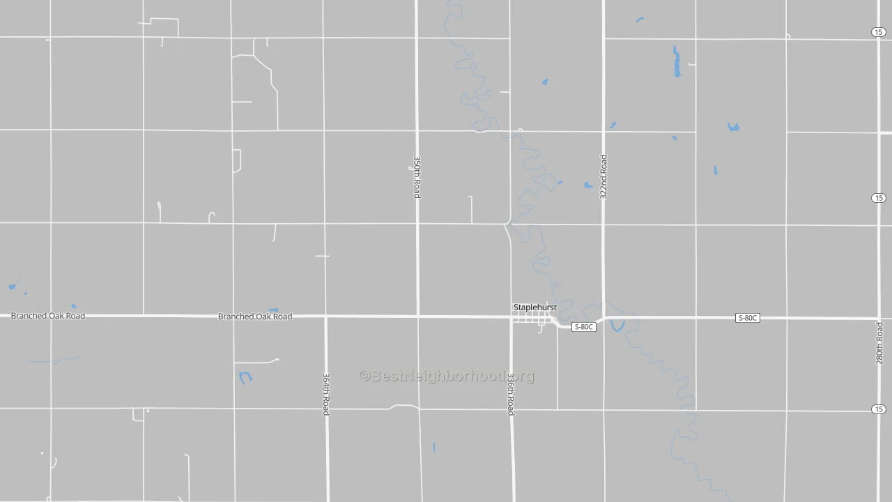 Bike Grade map of 68439, NE