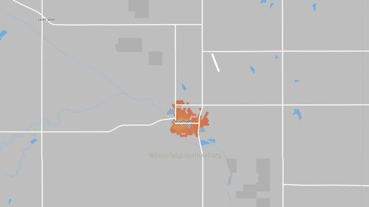 Bike Grade map of 68450, NE