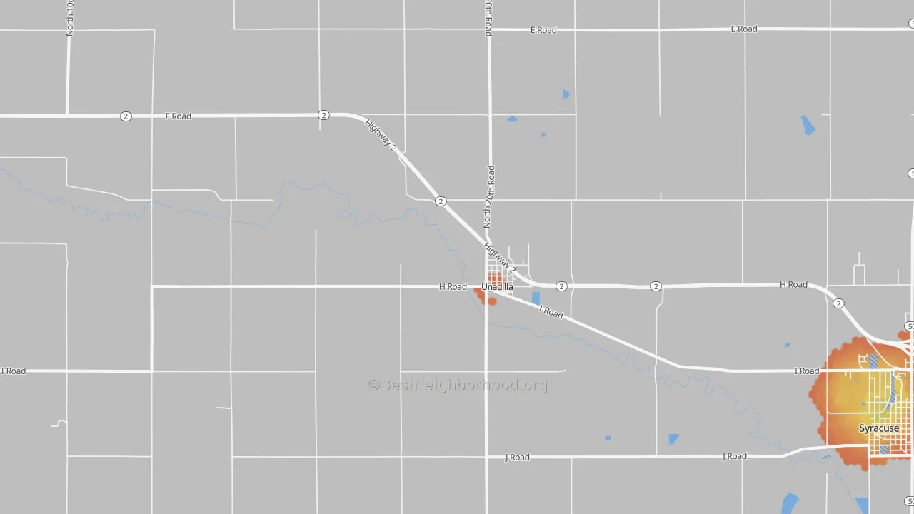 Bike Grade map of 68454, NE