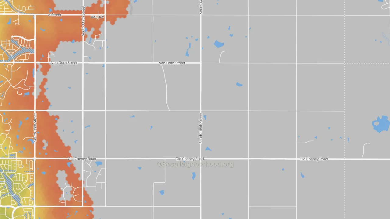 Bike Grade map of 68461, NE