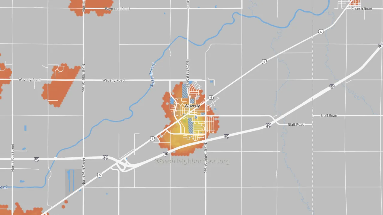 Bike Grade map of 68462, NE