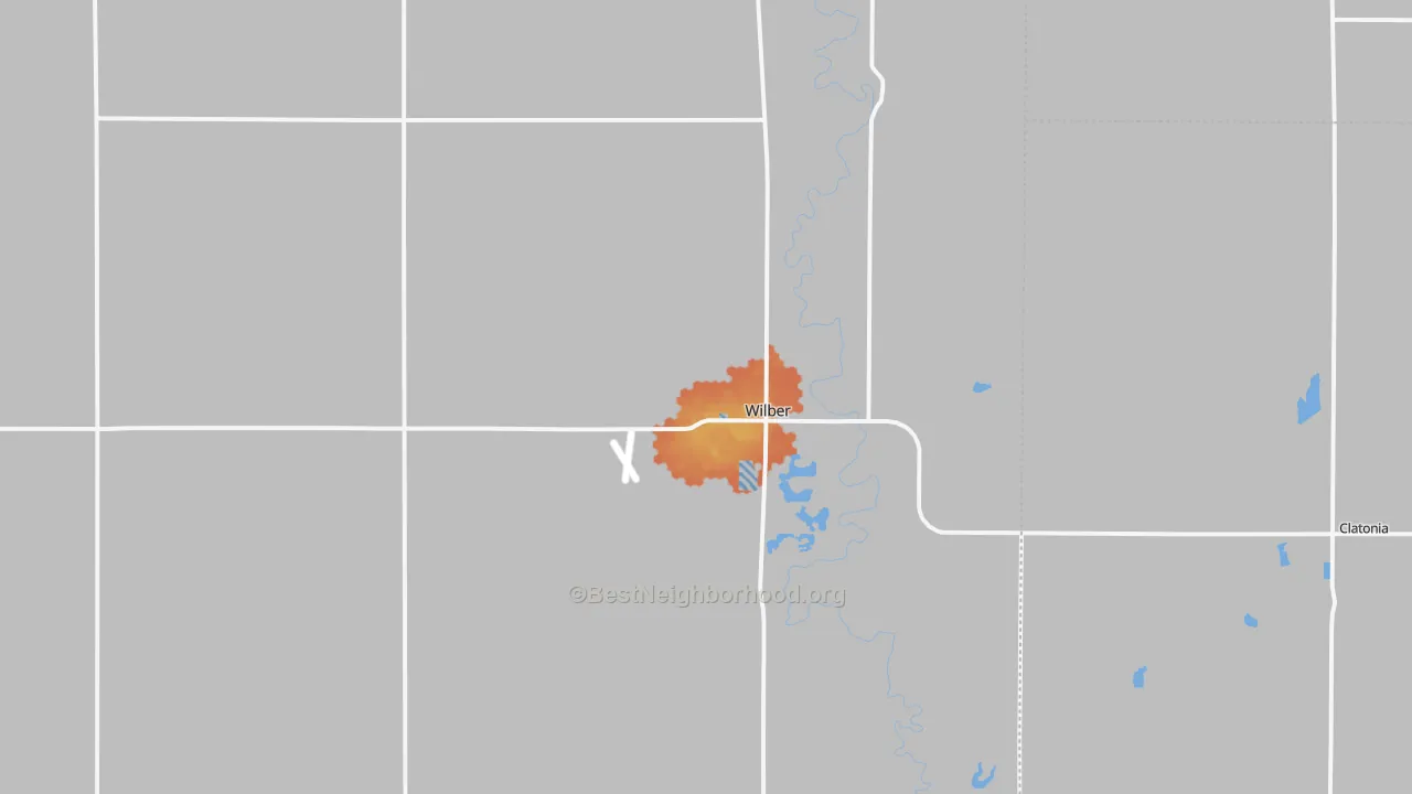 Bike Grade map of 68465, NE