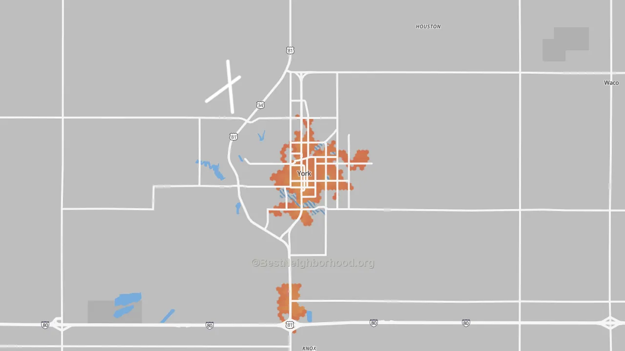 Bike Grade map of 68467, NE