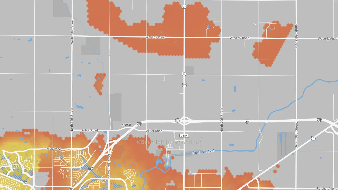 Bike Grade map of 68514, NE