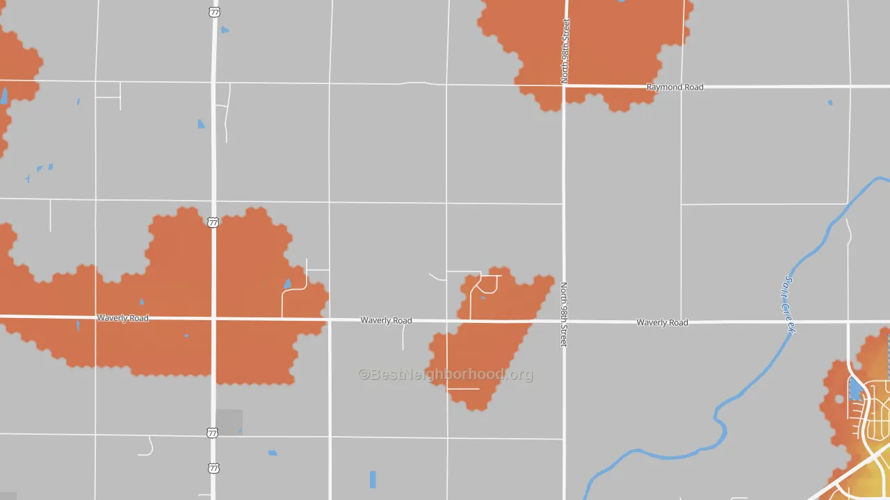 Bike Grade map of 68517, NE