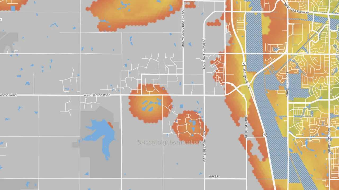 Bike Grade map of 68523, NE