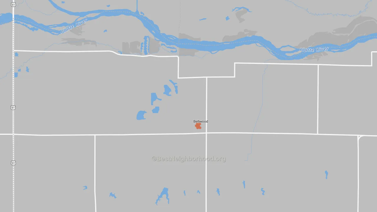 Bike Grade map of 68624, NE