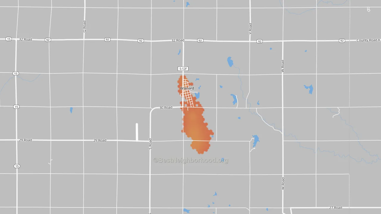 Bike Grade map of 68626, NE