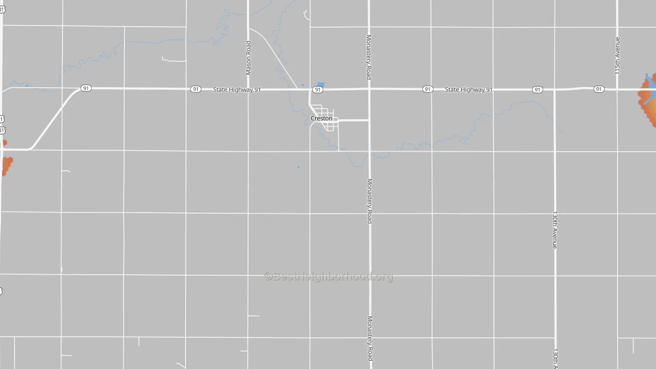 Bike Grade map of 68631, NE
