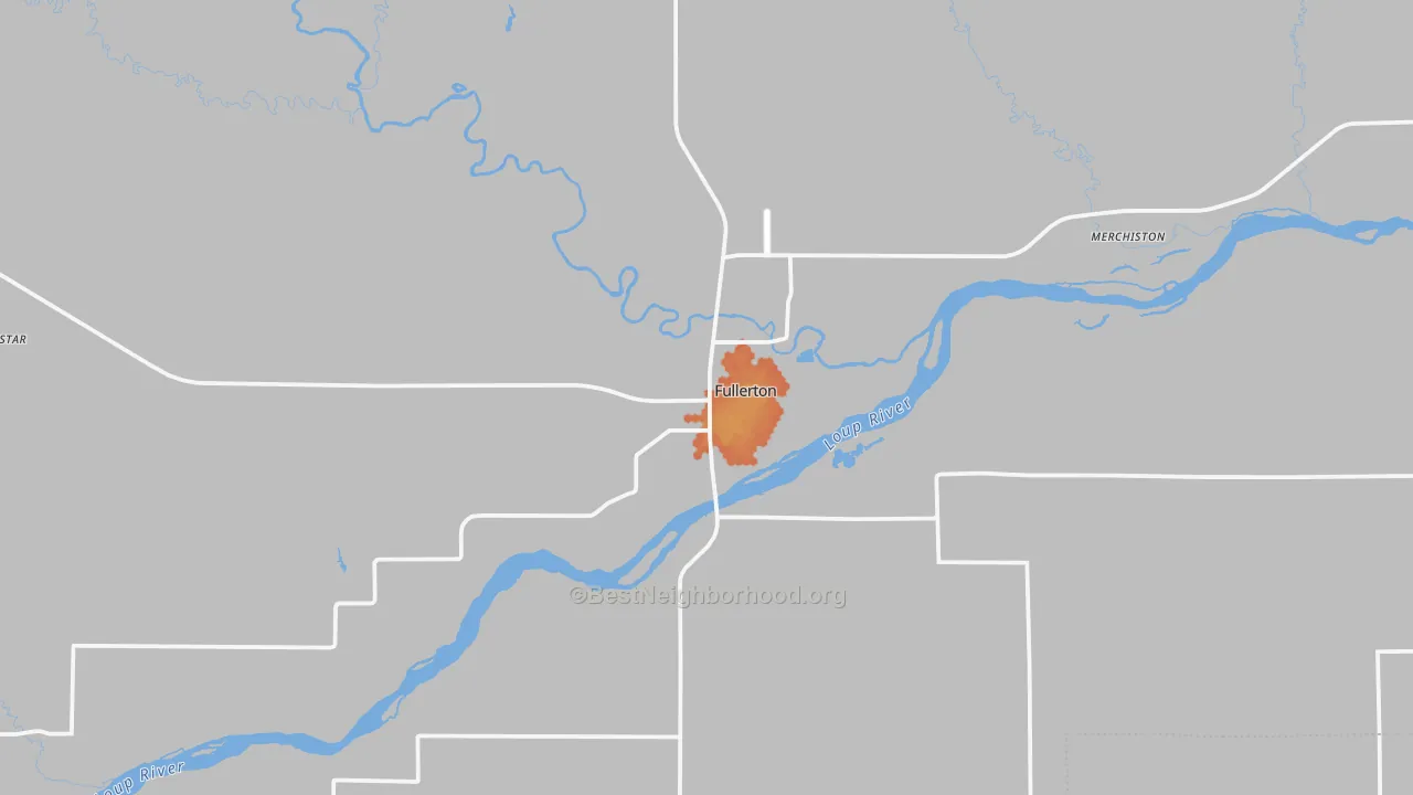 Bike Grade map of 68638, NE
