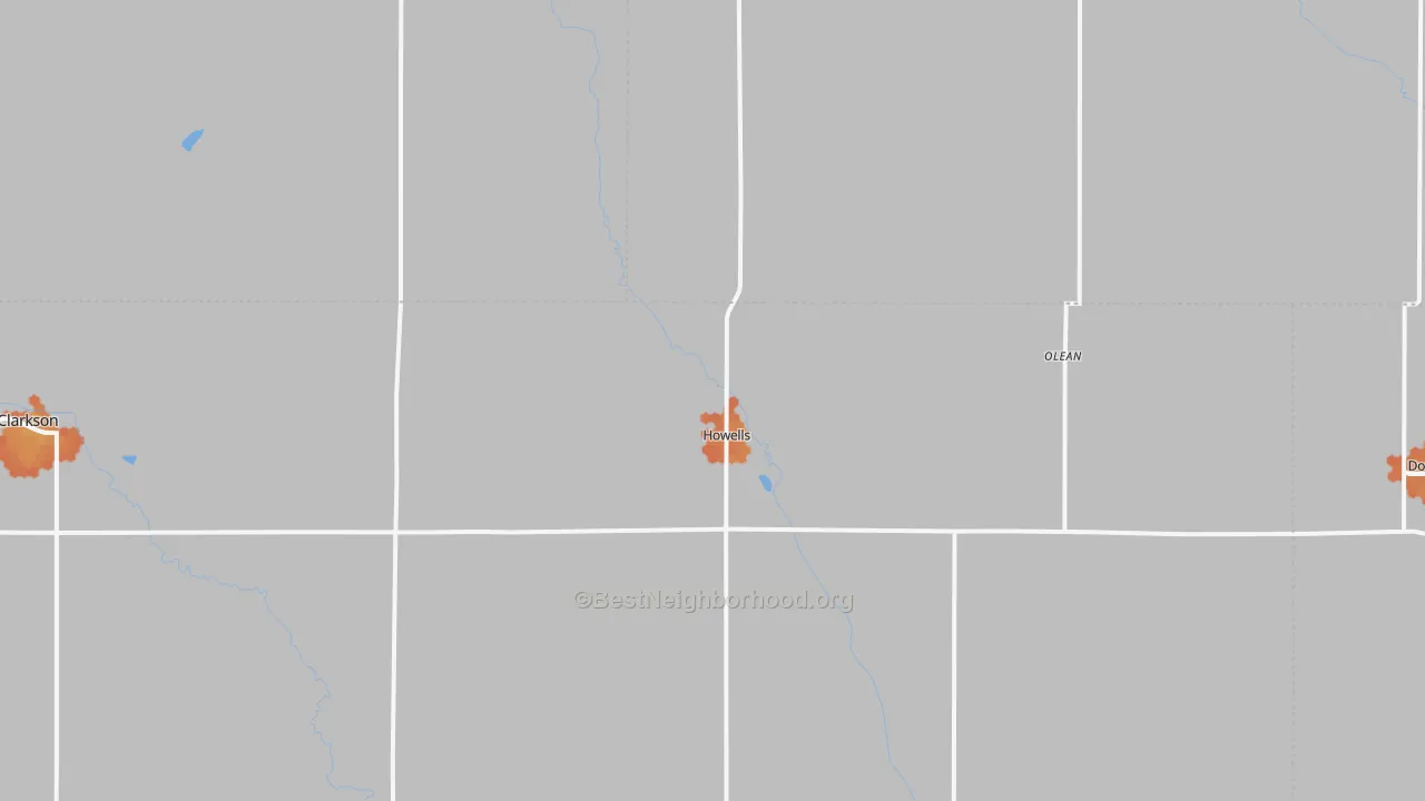 Bike Grade map of 68641, NE