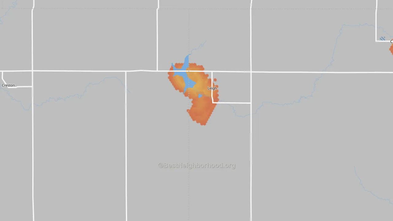 Bike Grade map of 68643, NE