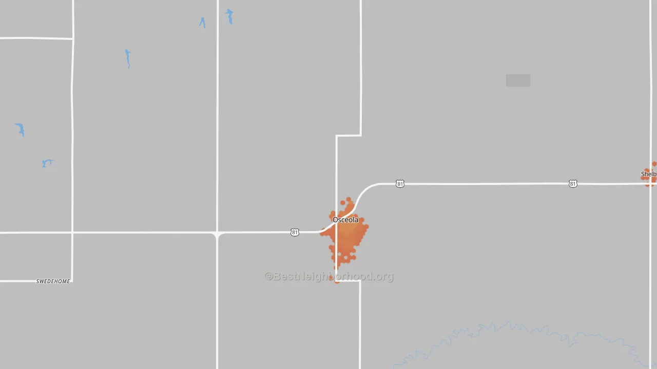 Bike Grade map of 68651, NE