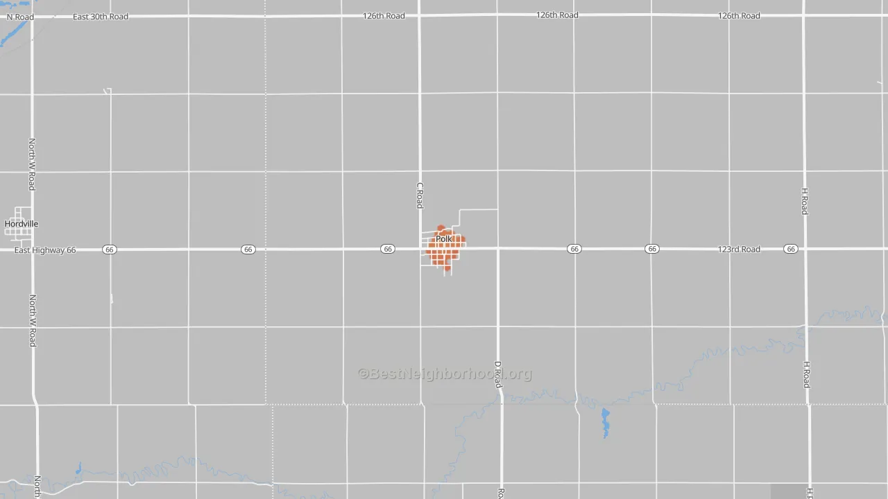 Bike Grade map of 68654, NE