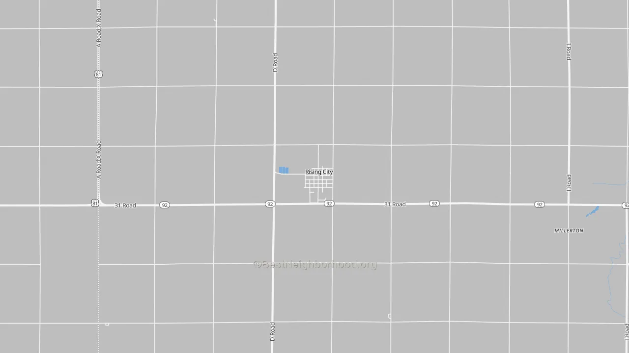 Bike Grade map of 68658, NE