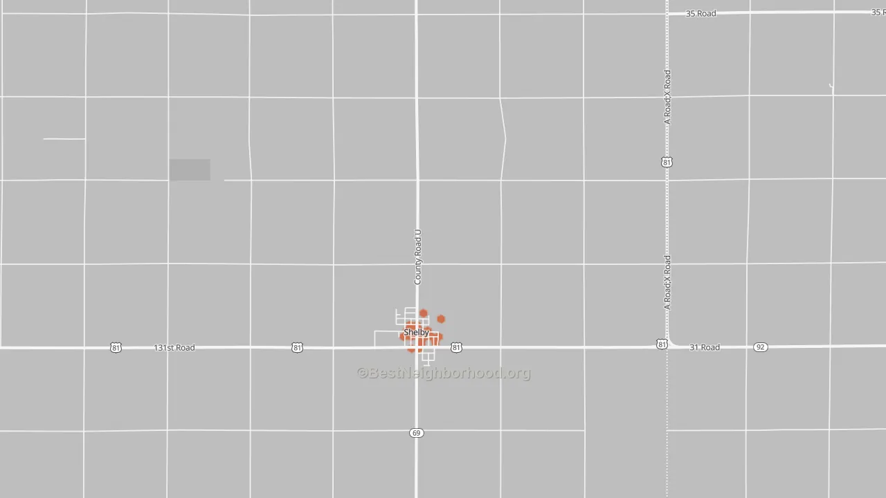 Bike Grade map of 68662, NE
