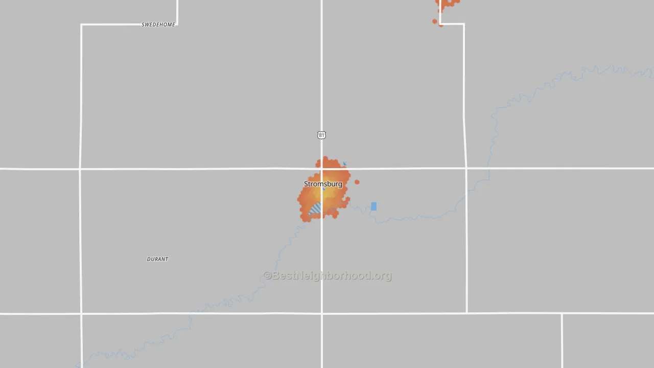 Bike Grade map of 68666, NE