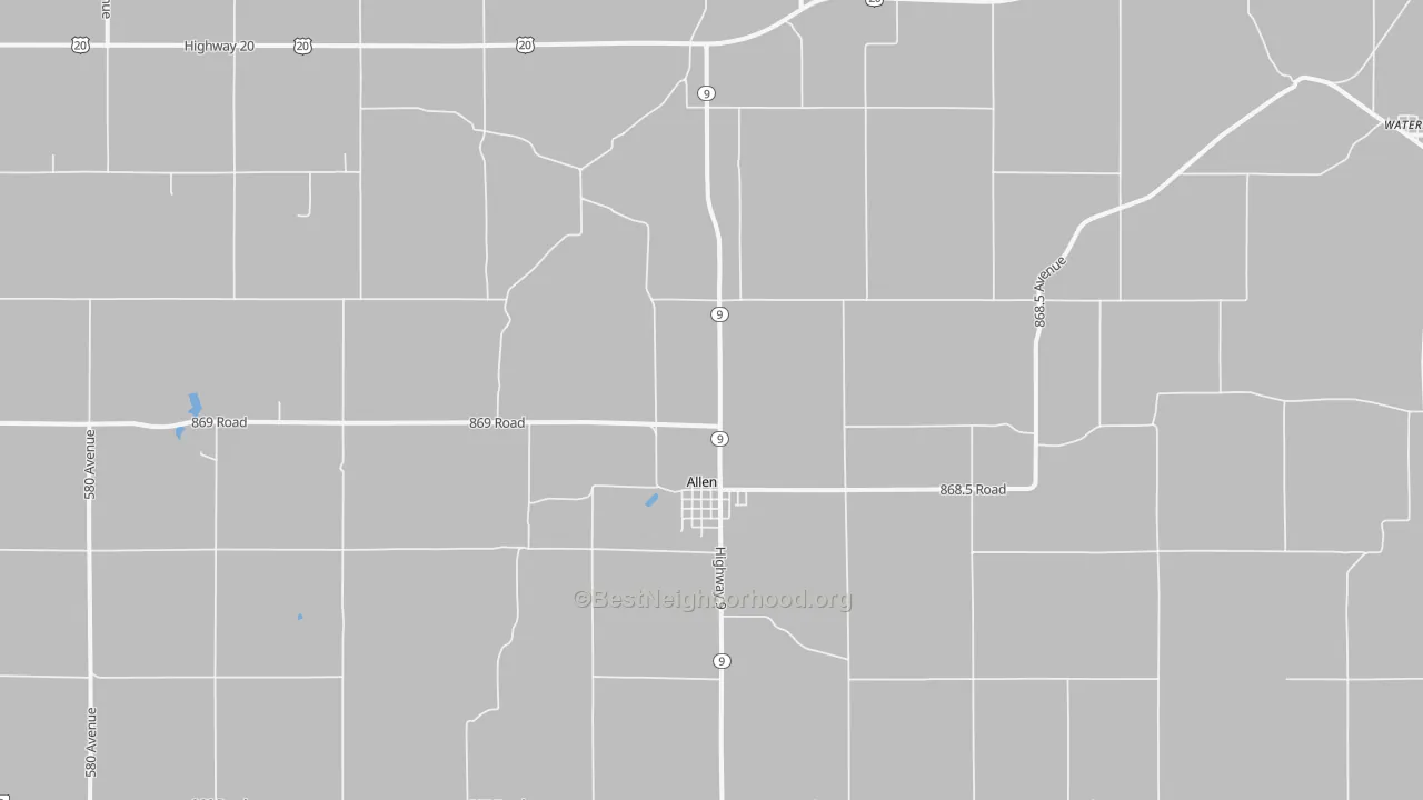 Bike Grade map of 68710, NE