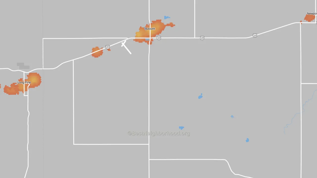 Bike Grade map of 68714, NE