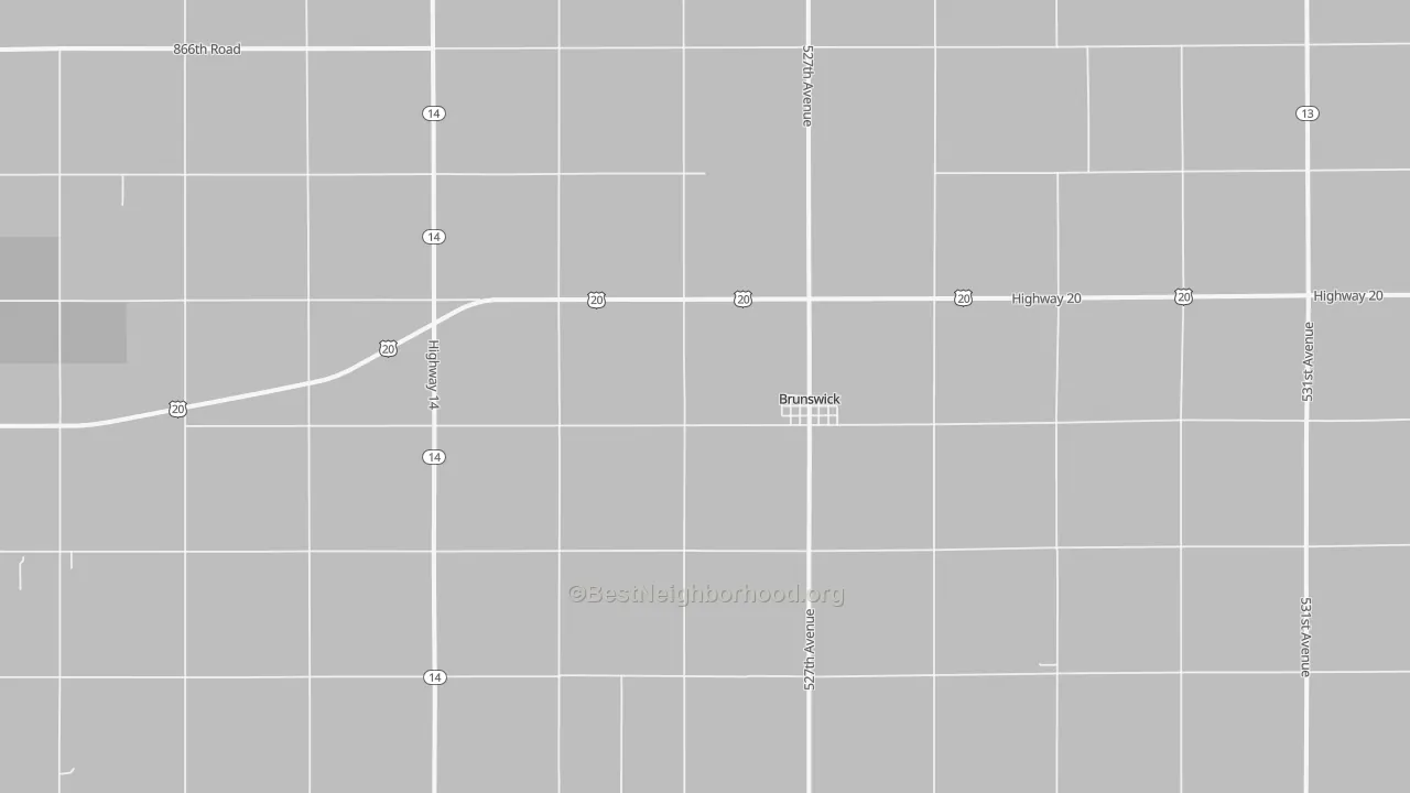 Bike Grade map of 68720, NE
