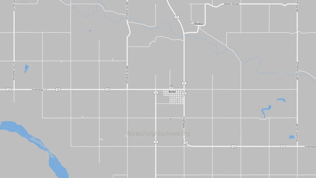 Bike Grade map of 68722, NE