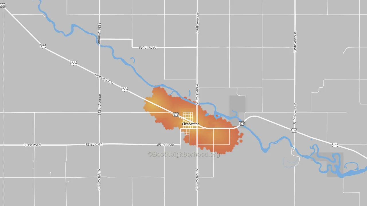 Bike Grade map of 68726, NE