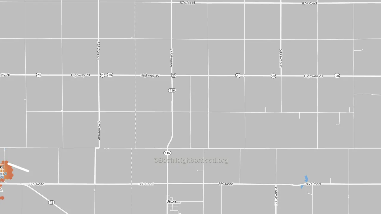 Bike Grade map of 68732, NE