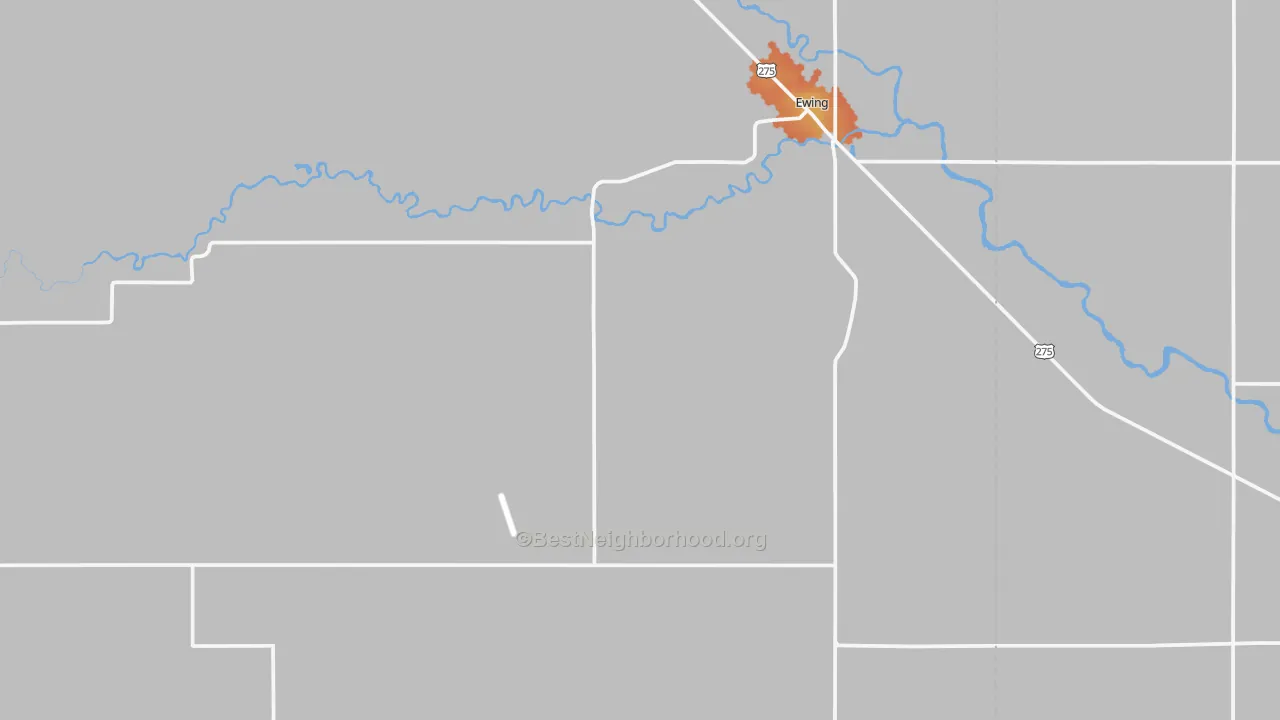 Bike Grade map of 68735, NE