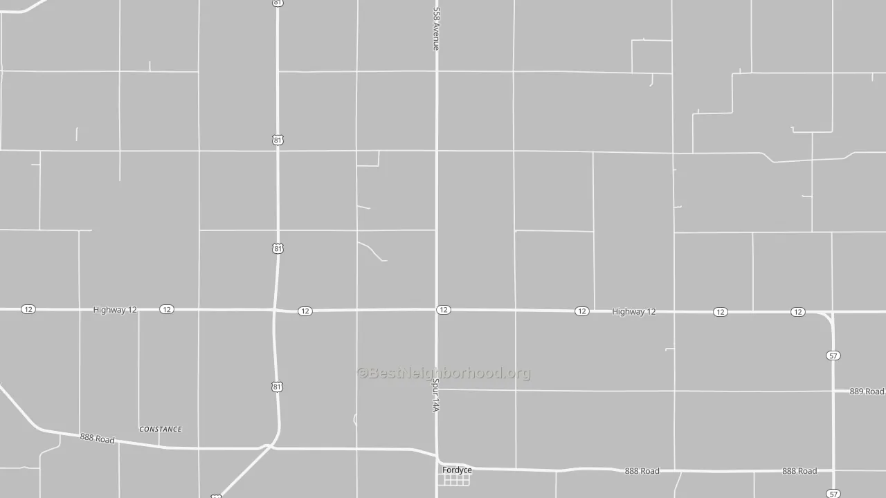 Bike Grade map of 68736, NE