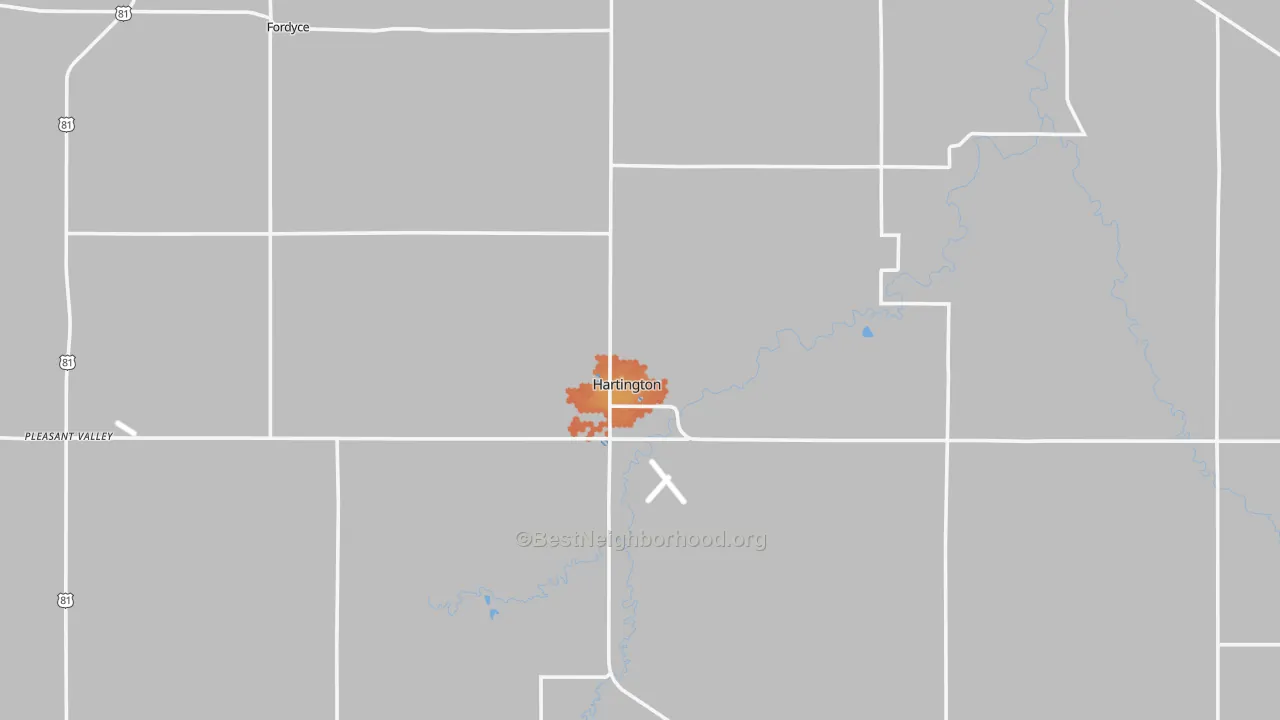 Bike Grade map of 68739, NE