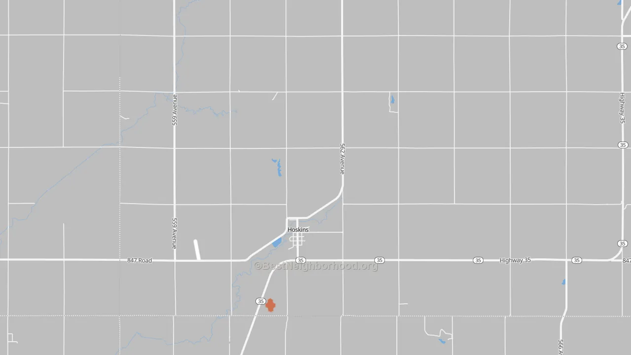 Bike Grade map of 68740, NE